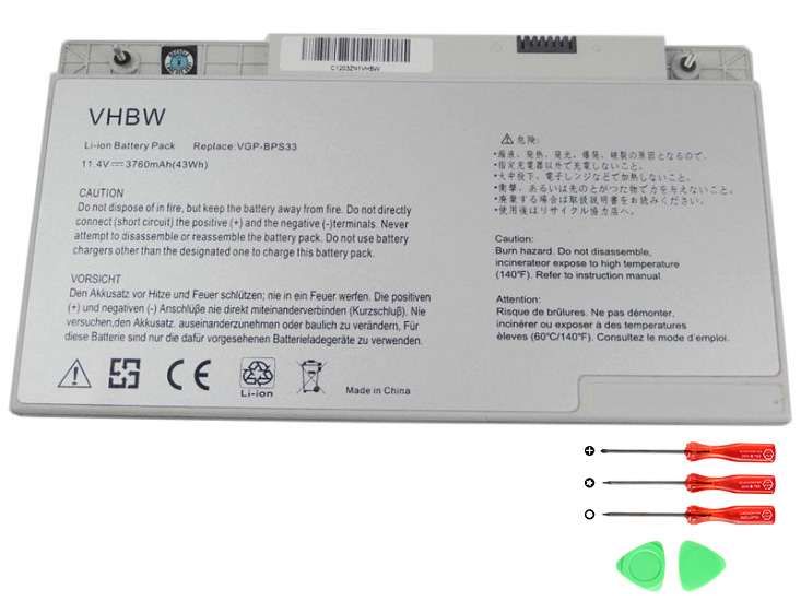 (image for) 3760mAh 6Cell Sony VGP-BPS33 Battery
