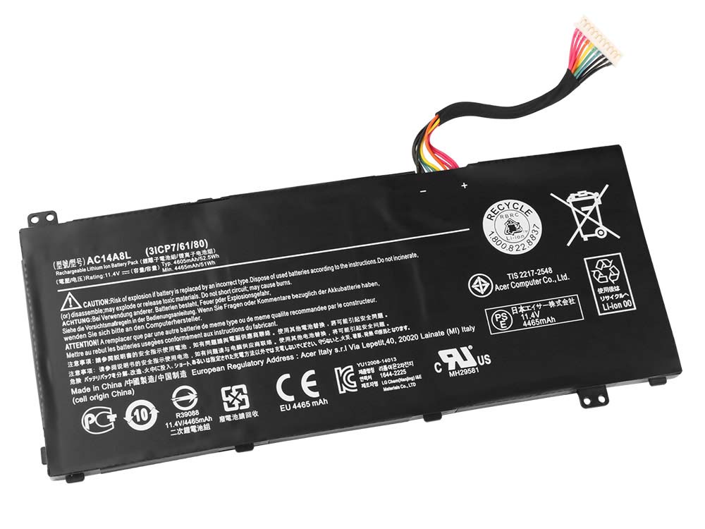 (image for) 11.4V 52.5Wh Acer Aspire KT.0030G.001 AC14A8L Battery