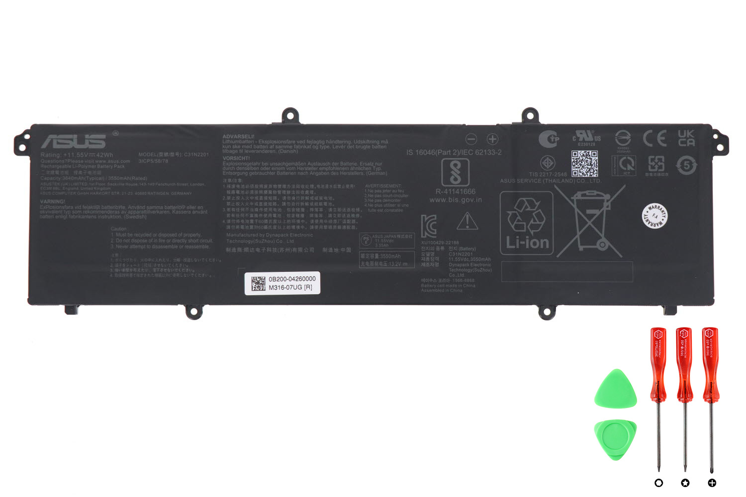 Original Battery Asus 0B200-04260000 3640mAh 42Wh (image for) Original Battery Asus 0B200-04260000 3640mAh 42Wh