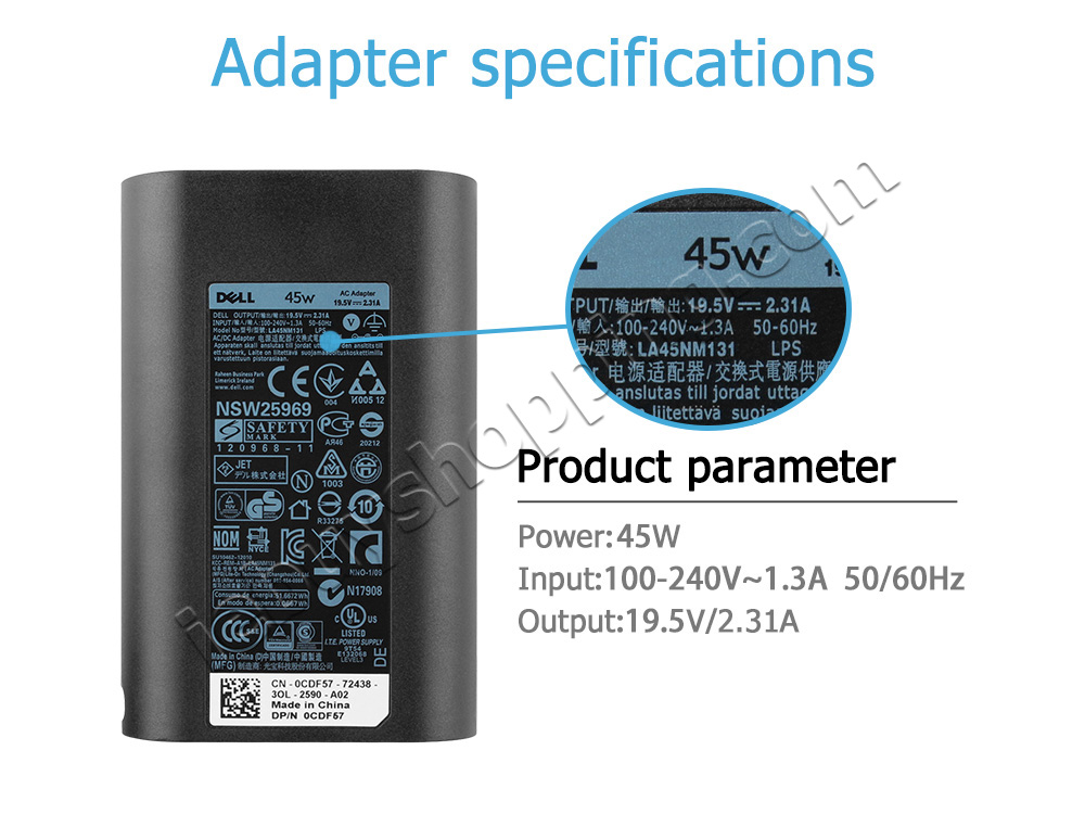 Connecteur D'Alimentation (Jack DC) Pour PC Portable Dell Inspiron - Référence P83G001 - Neuf