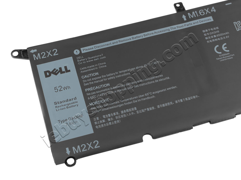 OEM Dell XPS 13 9370/9380 Battery 52WH - Used, Tested Working (Broken Crew Mount)