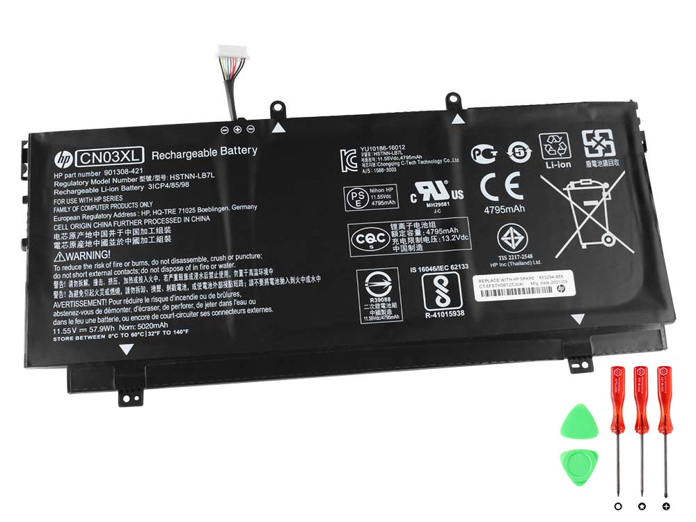 Original Battery HP TPN-Q17 901345-855 57.9Wh 5020mAh Long Line (image for) Original Battery HP TPN-Q17 901345-855 57.9Wh 5020mAh Long Line