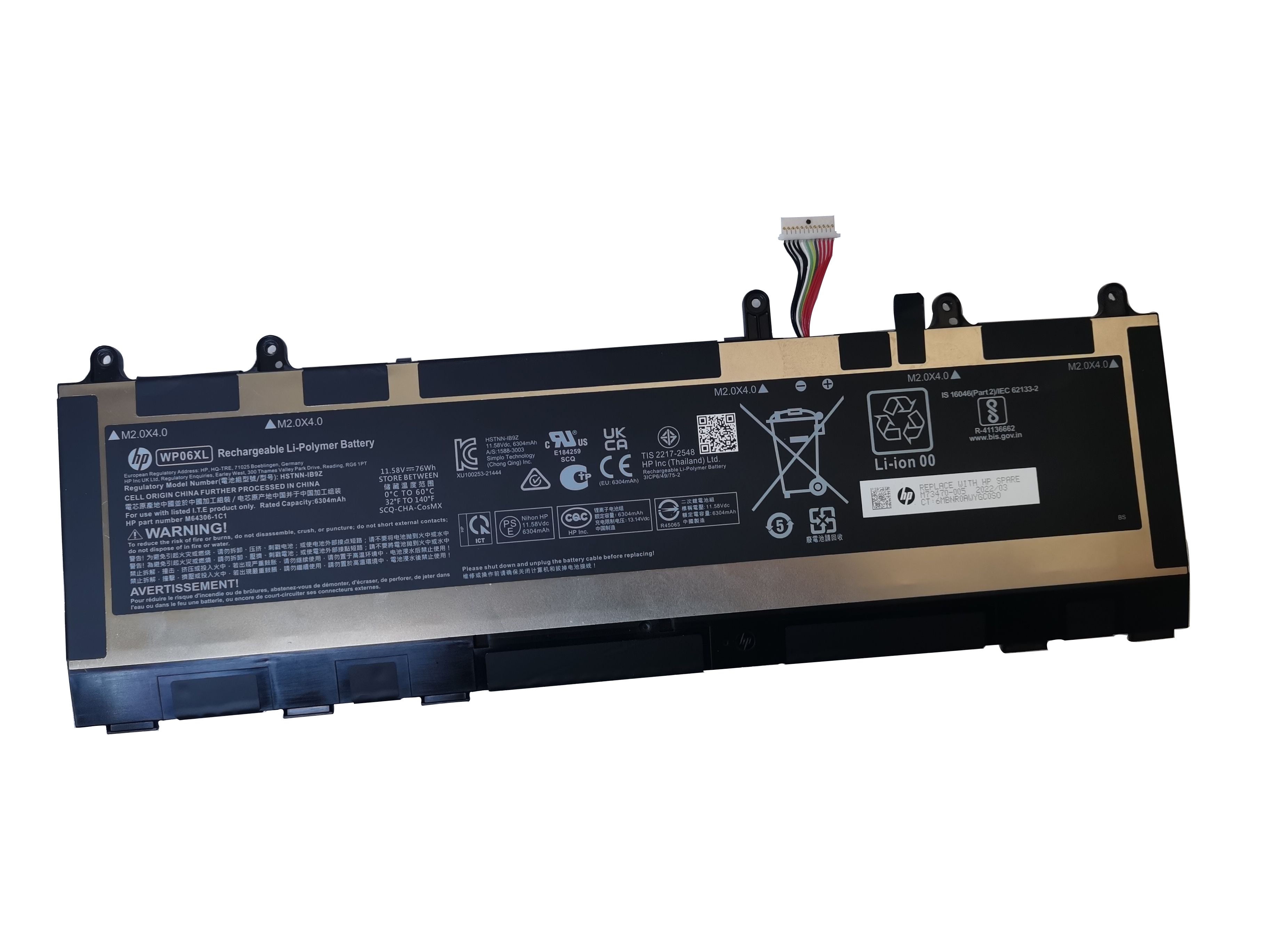 Original Battery HP M73470-002 740H7AV 6304mAh 76Wh (image for) Original Battery HP M73470-002 740H7AV 6304mAh 76Wh