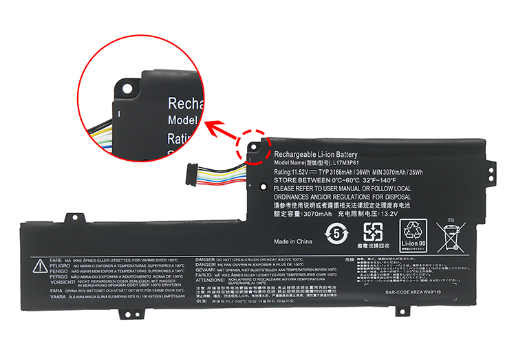 Battery Lenovo 5B10N87357 5B10N87358 3166mAh 36Wh (image for) Battery Lenovo 5B10N87357 5B10N87358 3166mAh 36Wh