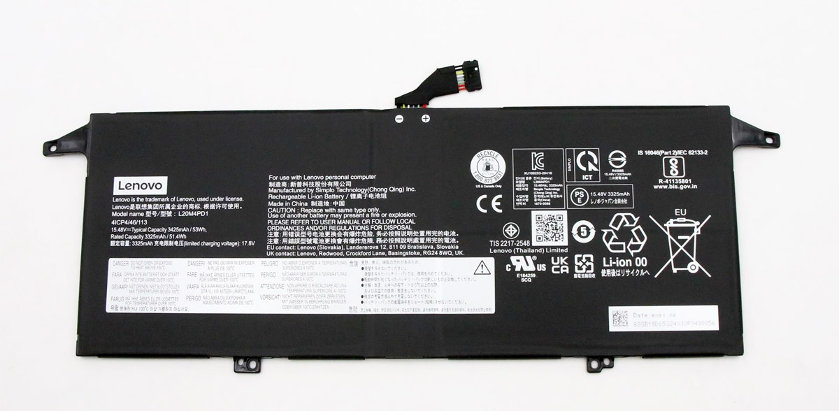 Original Battery Lenovo 5B11B65325 5B11B65323 3425mAh 53Wh (image for) Original Battery Lenovo 5B11B65325 5B11B65323 3425mAh 53Wh