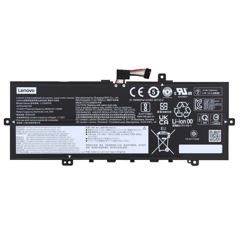 Original Battery Lenovo 5B11N51729 5B11N51725 5B11N51750 3608mAh 56Wh (image for) Original Battery Lenovo 5B11N51729 5B11N51725 5B11N51750 3608mAh 56Wh