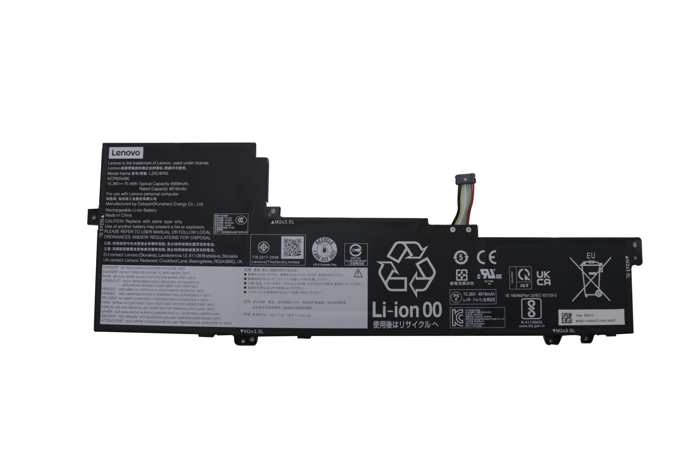 Original Battery Lenovo L22D4PA5 L22M4PA5 4909mAh 75.4Wh (image for) Original Battery Lenovo L22D4PA5 L22M4PA5 4909mAh 75.4Wh