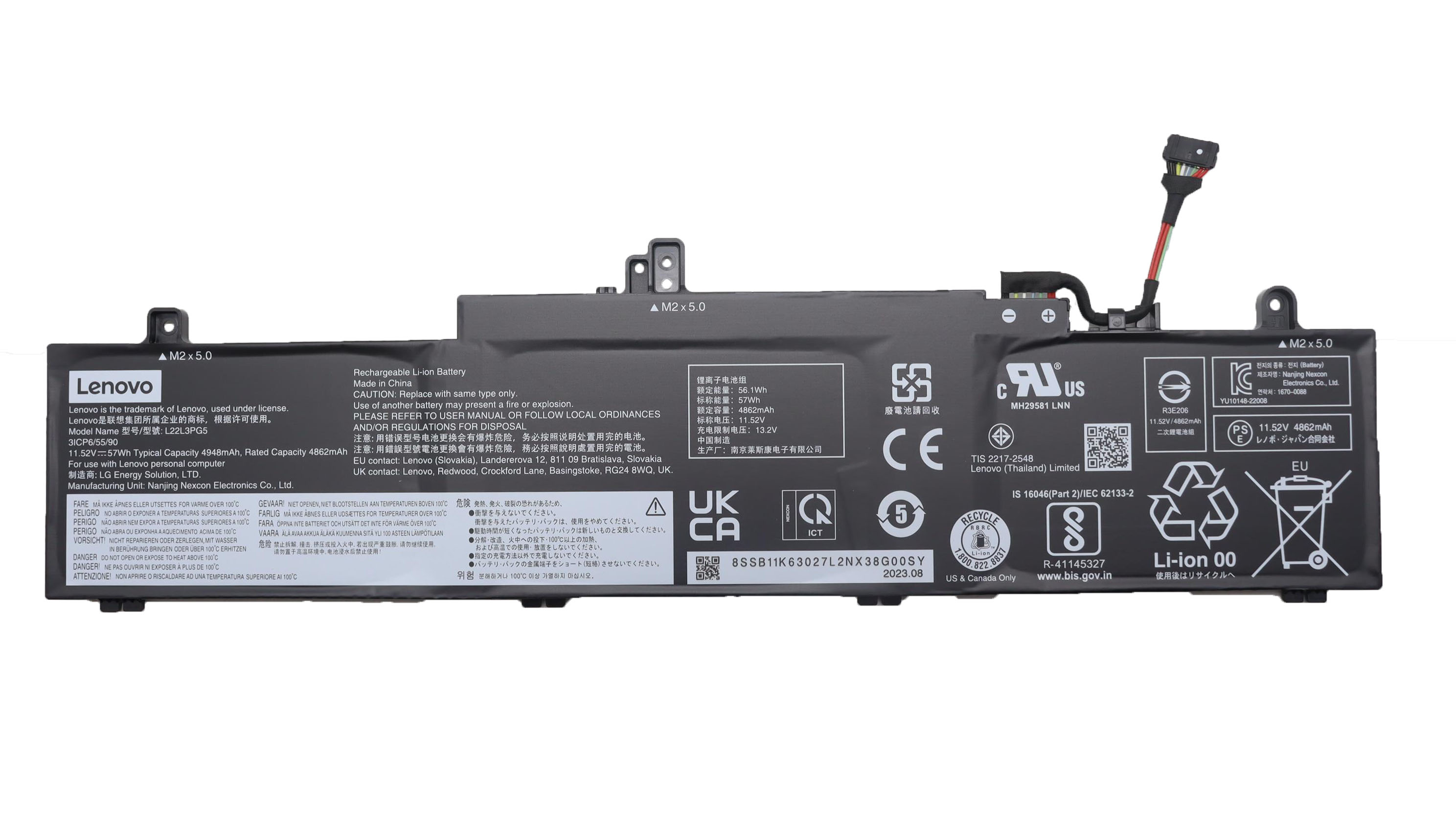 Original Battery Lenovo 5B11K63029 5B11K63032 4948mAh 57Wh (image for) Original Battery Lenovo 5B11K63029 5B11K63032 4948mAh 57Wh