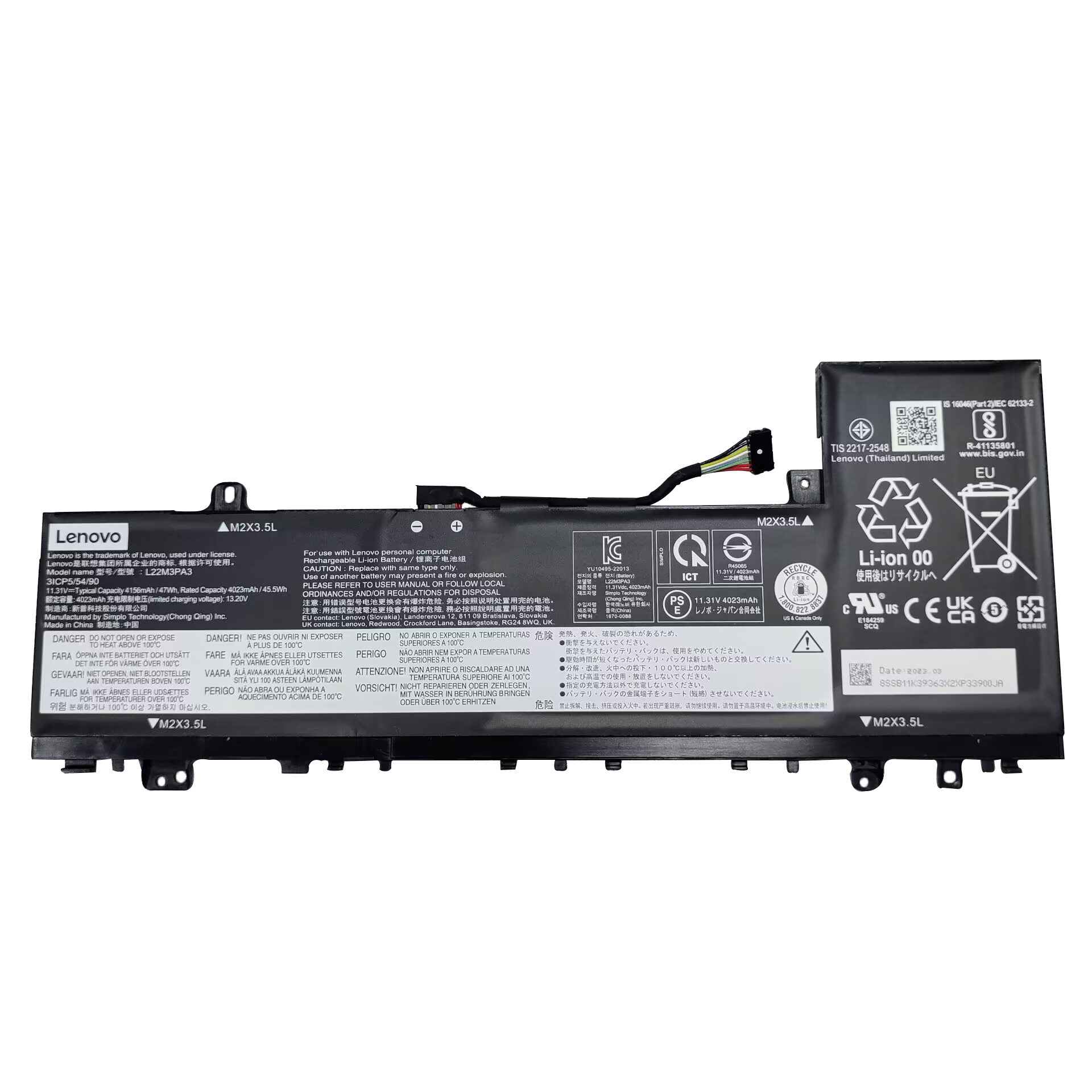 Original Battery Lenovo L22MPA3 L22B3PA3 4156mAh 47Wh (image for) Original Battery Lenovo L22MPA3 L22B3PA3 4156mAh 47Wh