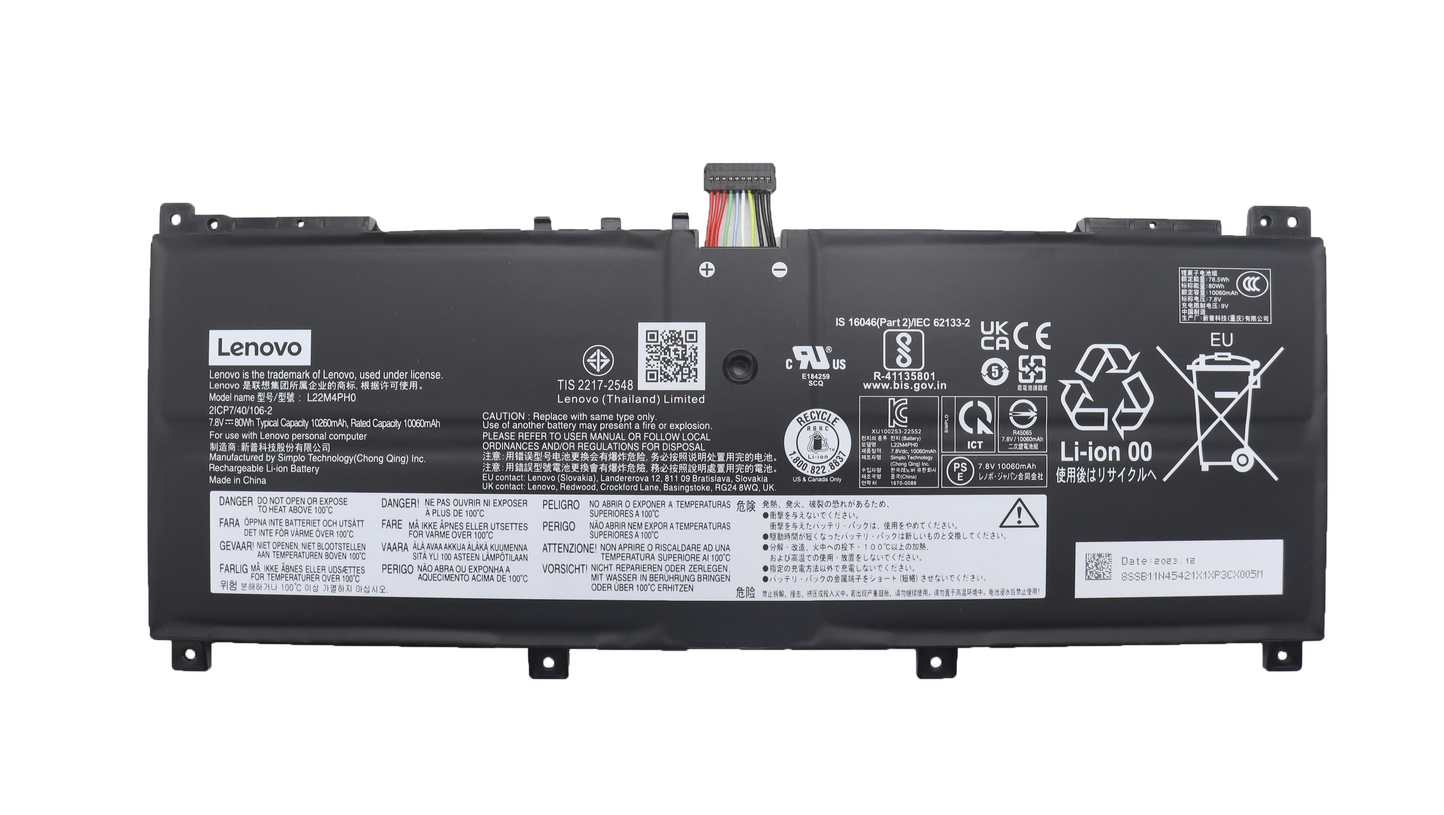 Original Battery Lenovo 5B11N45437 5B11K39337 10260mAh 80Wh (image for) Original Battery Lenovo 5B11N45437 5B11K39337 10260mAh 80Wh