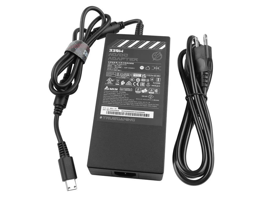 Original 330W Charger MSI CreatorPro X17 A12UKS A12U (MS-17Q1) AC Adapter + Cable (image for) Original 330W Charger MSI CreatorPro X17 A12UKS A12U (MS-17Q1) AC Adapter + Cable