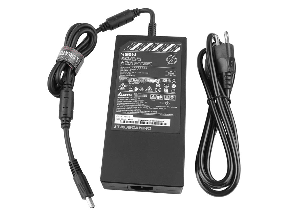 Original 400W Charger MSI Raider 18 HX AI A2XWHG MS-1824 AC Adapter + Cable (image for) Original 400W Charger MSI Raider 18 HX AI A2XWHG MS-1824 AC Adapter + Cable