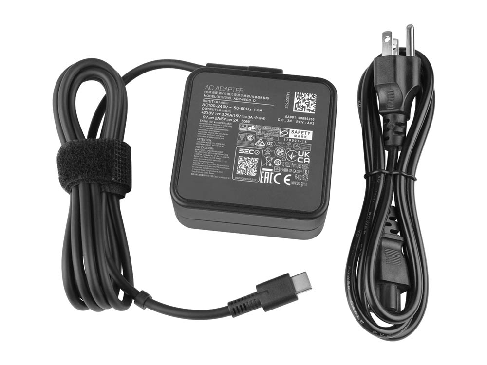 (image for) 65W USB-C Charger MSI A065RP49P AC Adapter + Cable