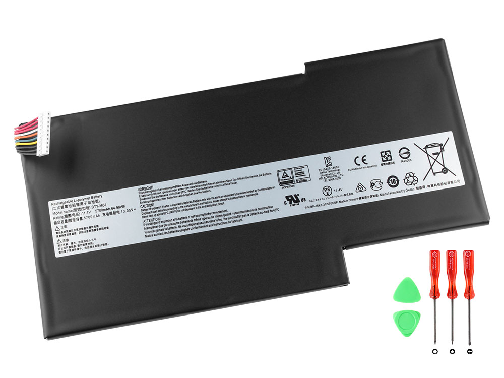 Battery MSI S9N-793J210-M47 S9N-793J200-M47 5700mAh 64.98Wh (image for) Battery MSI S9N-793J210-M47 S9N-793J200-M47 5700mAh 64.98Wh