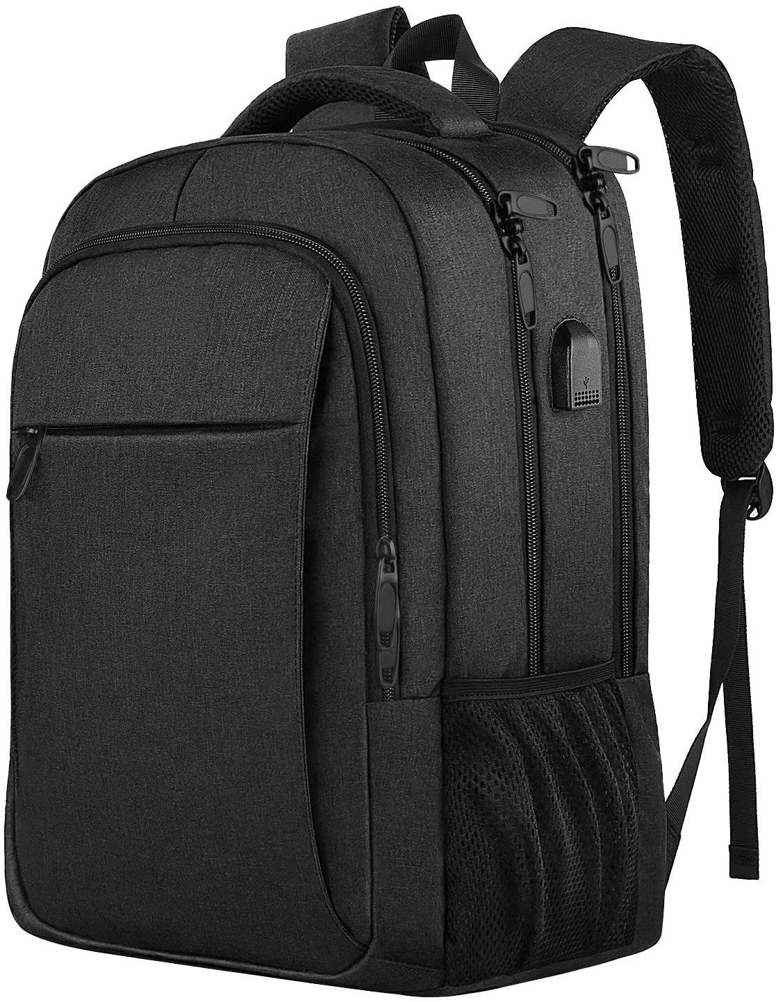 (image for) 15.6 Inch Laptop Backpack Anti-Theft Business Travel Work Computer Rucksack with USB Charging Port Black