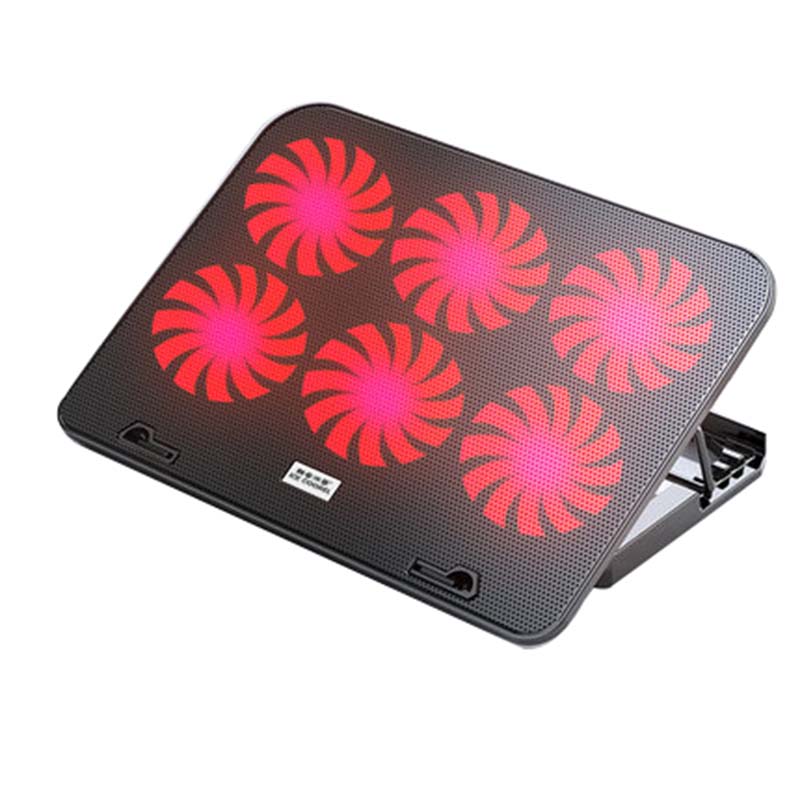 (image for) Adjustable foldable computer silent fan radiator base bracket laptop stand for 11 inch to 15.6 inch Red and black