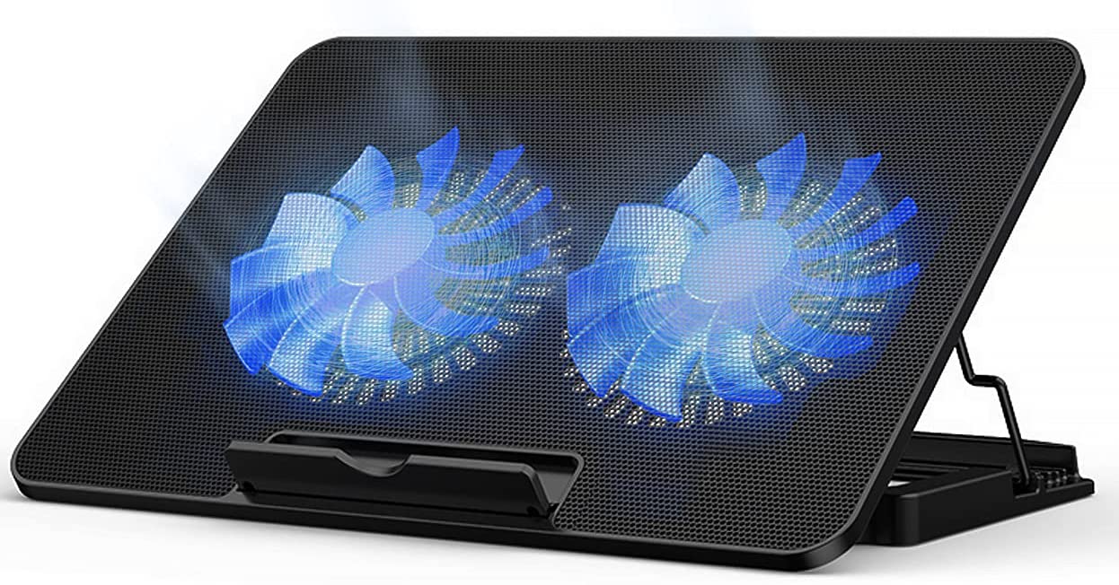 (image for) Adjustable Foldable Laptop Stand with cooling fan bracket for Laptop 7.9 inch to 17 inch Blue