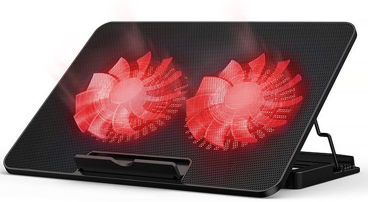 (image for) Adjustable Foldable Laptop Stand with cooling fan bracket for Laptop 7.9 inch to 17 inch Red