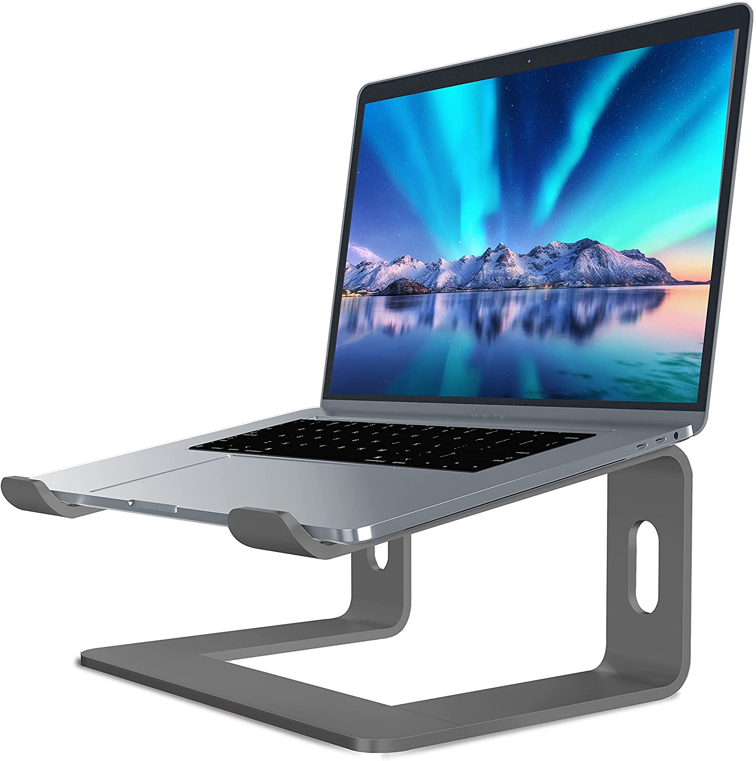(image for) Strong heat dissipation Laptop Stand Aluminum Computer Riser for Apple 10 inch to 15.6 inch Grey