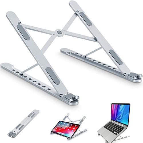 (image for) Adjustable Foldable Laptop Stand Desk Notebook Riser for 6 inch to 17.3 inch Silver