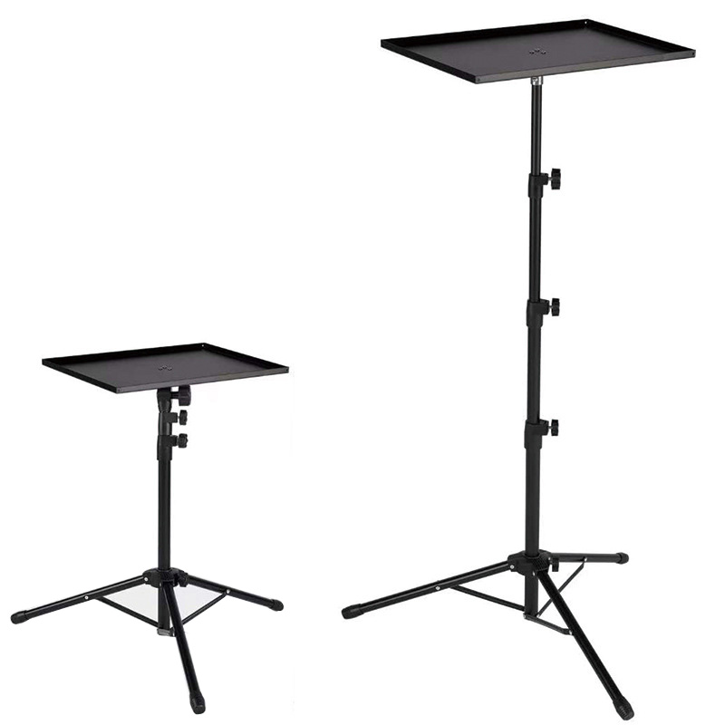 (image for) Projector tripod stand, universal laptop tripod stand, portable DJ equipment stand, folding floor-standing tripod stand, outdoor computer desk stand for stage or studio, height adjustable from 23 inch to 46 inch